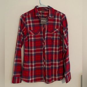 NWT Red & Blue Plaid Flannel Button Down Shirt